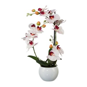 Product detail of Umělá Orchidej v keramickém květináči bílá, 42 cm 1118033-10