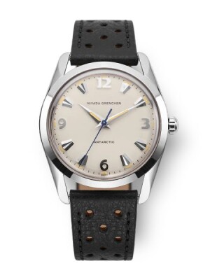 Product detail of Nivada Grenchen Antarctic 35 mm Eggshell Beige - Black Racing Strap