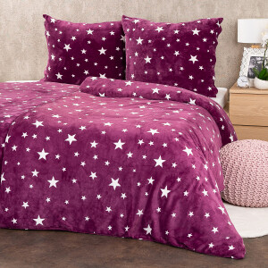 Product detail of 4Home Povlečení mikroflanel Stars violet , 160 x 200 cm, 70 x 80 cm