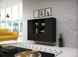 Product detail of Artcam Sestava do obývacího pokoje ROCO 19 roco: korpus černý mat / okraj černý mat / dvířka černý mat
