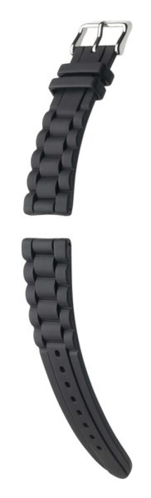 Product detail of Řemínek Hirsch Jelly (NO QR) - černý - 18 mm - L – Standardní délka (doporučujeme) - 16 mm - Stříbrná