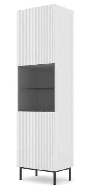 Product detail of ARTBm Vitrína RAVENNA B 1DS 60 | bílá matná Provedení: Bílá matná / černá podnož