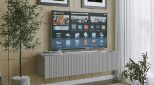 Product detail of ArtExt Závěsný TV stolek JOY | 150 cm Barva: Šedá (drážky)