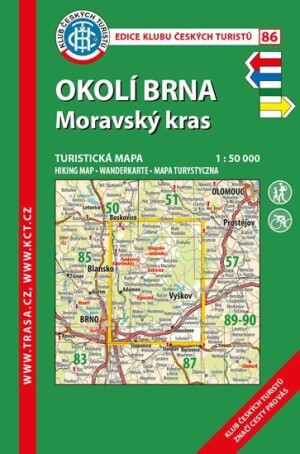 Product detail of KČT 86 Okolí Brna, Moravský kras 1:50 000/turistická mapa