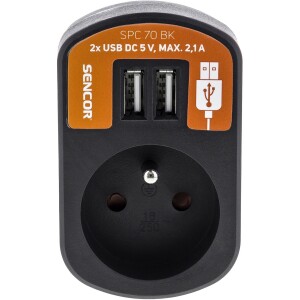 Product detail of Retlux RPC 70 BK Zásuvka černá, 2x Sencor USB