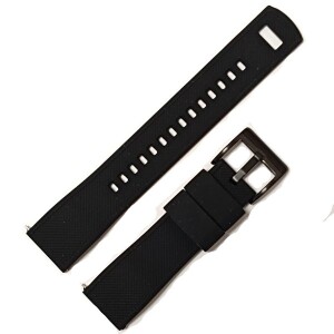 Product detail of Silikonový řemínek, černý s černou sponou - 22 mm