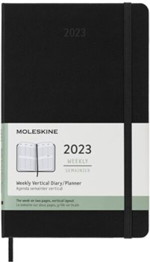 Product detail of Vertikální týdenní diář Moleskine 2023 tvrdý černý L