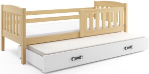 Product detail of BMS Dětská postel KUBUŠ 2 s přistýlkou ​​| borovice 90 x 200 cm Barva: Borovice / bílá, Rozměr: 200 x 90 cm