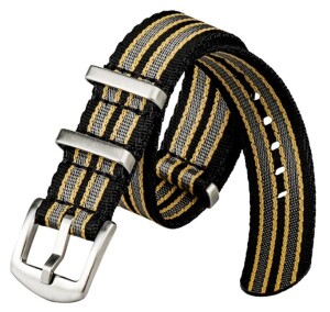 Product detail of Řemínek NATO Sports proužky černá-žlutá-šedá - 20 mm