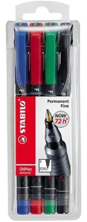 Product detail of Popisovač Permanentní STABILO OHPen F sada 4 ks v pouzdru