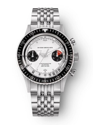 Product detail of Nivada Grenchen Chronomaster White Panda Inter. Bezel - Manual - Beads of Rice