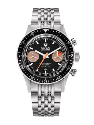 Product detail of Nivada Grenchen Chronomaster White Orange Boy Inter. Bezel - Manual - Beads of Rice