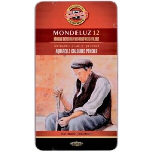 Product detail of Koh-i-noor pastelky akvarelové umělecké MONDELUZ  souprava 12 ks v plechové krabičce