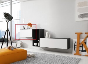 Product detail of Artcam Skříňka ROCO RO-3 roco: korpus černý mat / okraj černý mat / dvířka bílý mat