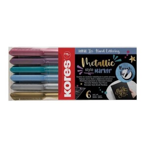 Product detail of Kores Metallic Style Sada popisovačů se štětcovým hrotem 6 ks