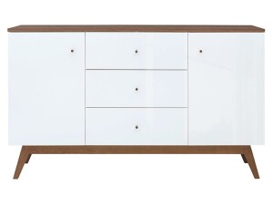 Product detail of BRW Komoda HEDA - KOM2D3S Barva: bílá/modřín sibiu zlatý/bílý lesk