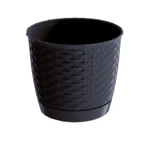 Product detail of PROSPERPLAST - RATOLLA ROUND KVĚTINÁČ ANTRACIT s miskou 22 cm