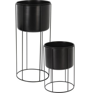 Product detail of Sada obalů na květináče ve stojánku Tulipe 2 ks, černá