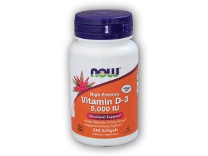 Product detail of NOW Foods Vitamin D3 5000IU 240 softgel kapslí