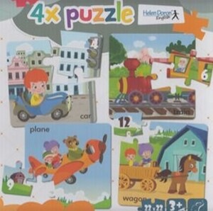 Product detail of 4x puzzle Car, train, plane, wagon