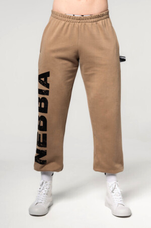 Product detail of Pánské tepláky Nebbia  Gym Sweatpants Baggy Style GYM BRO Light Brown XXL