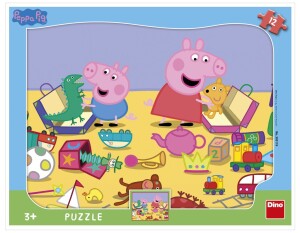 Product detail of Puzzle Pepa Pig si hraje Tvary 12 dílků na podložce - Dino