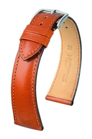 Product detail of Řemínek Hirsch Siena - zlatohnědý - 19 mm - L – Standardní délka (doporučujeme) - 16 mm - Stříbrná