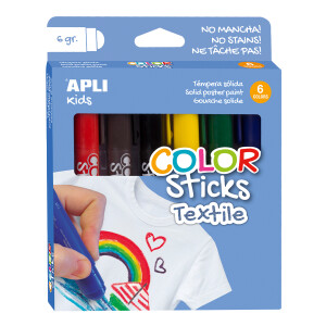 Product detail of APLI barvy v tyčince na textil, 6 x 6 g, mix barev