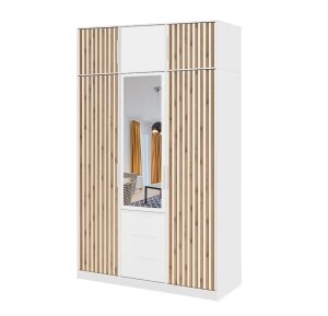 Product detail of ArtStol Šatní skříň BALI LUX D3 s nástavcem | bílá/dub wotan