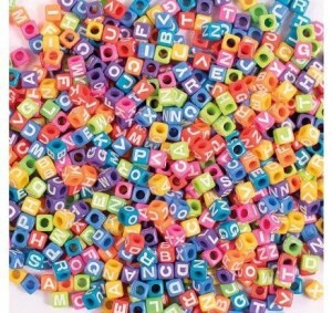 Product detail of Playbox Barevné korálky 7 x 7 mm s písmenky 300 ks