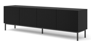 Product detail of ARTBm TV stolek RAVENNA C 4D 200 | černá lesklá Provedení: Černá matná / černá lesklá / černá podnož