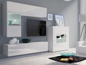 Product detail of ArtGiB Obývací stěna CALABRINI III | bílá/bílý lesk