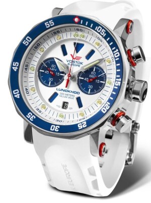 Product detail of Vostok Europe Lunochod-2 Chrono Line 6S21-620A630 - Bílý silikonový řemínek