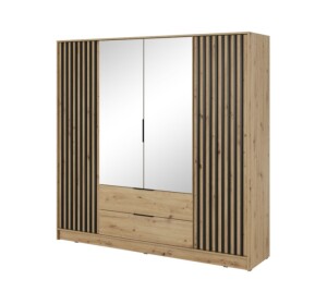 Product detail of ArtPS Šatní skříň KELLY 4D se zrcadlem | dub artisan