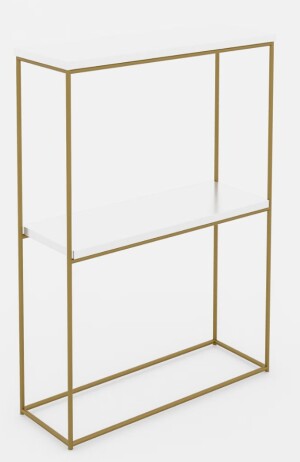 Product detail of ArtAdrk Příruční stolek VELO | zlaté nohy Barva: bílý lesk