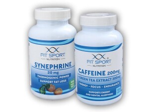 Product detail of FitSport Nutrition Caffeine 200mg + Green Tea 300mg 120 caps + Synephrine 20mg 100 vege tabs