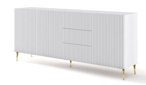 Product detail of ARTBm Komoda RAVENNA B 3D3S 200 | bílá matná Provedení: Bílá matná / zlaté nohy