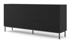 Product detail of ARTBm Komoda RAVENNA B 3D3S 200 | černá matná Provedení: Černý mat / černá podnož