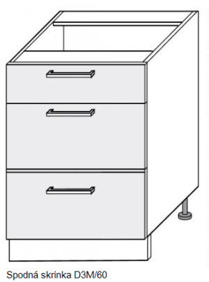 Product detail of ArtExt Kuchyňská linka Brerra - lesk Kuchyně: Spodní skříňka D3M/60/(ŠxVxH) 60 x 82 x 50 cm