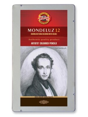 Product detail of Koh-i-noor souprava akvarelových pastelek MONDELUZ 12 ks/šedá řada