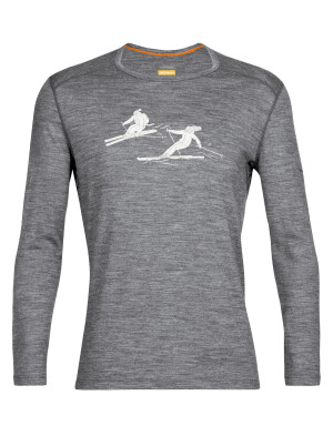 Product detail of Icebreaker Mens 200 Oasis LS Crewe Last Run Gritstone HTHR