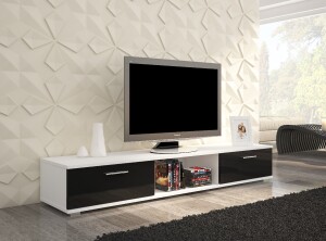 Product detail of ArtAdrk TV stolek SELLA Barva: Bílá / černý lesk