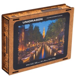 Product detail of UNIDRAGON dřevěné puzzle VEČERNÍ AMSTERDAM velikost KS (43x30cm)