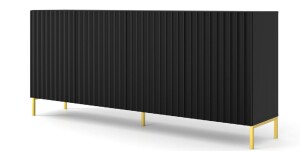 Product detail of ARTBm Komoda WAVE 200 | 4D Provedení: Černý mat / zlaté nohy