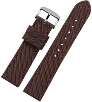 Product detail of Řemínek nylon/kůže hnědý - 22 mm