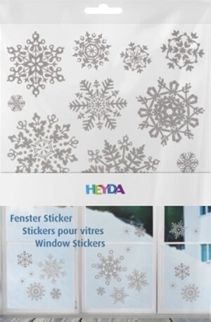 Product detail of HEYDA samolepky na okna A4 - stříbrné hvězdy 3ks
