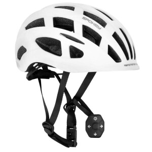 Product detail of Spokey POINTER PRO Cyklistická přilba pro dospělé s LED blikačkou a blinkry, 55-58 cm, bílá