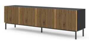 Product detail of ARTBm TV stolek RAVENNA F 4D 200 | černá matná / dub artisan Provedení: Dub artisan / černá matná / černá podnož