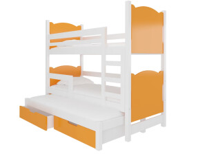Product detail of ArtAdrk Dětská patrová postel LETICIA Barva: Bílá / oranžová
