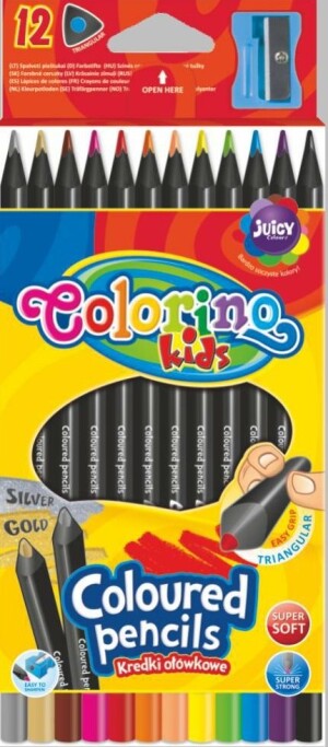 Product detail of Colorino pastelky trojhranné, černé dřevo, s ořezávátkem, 12 barev